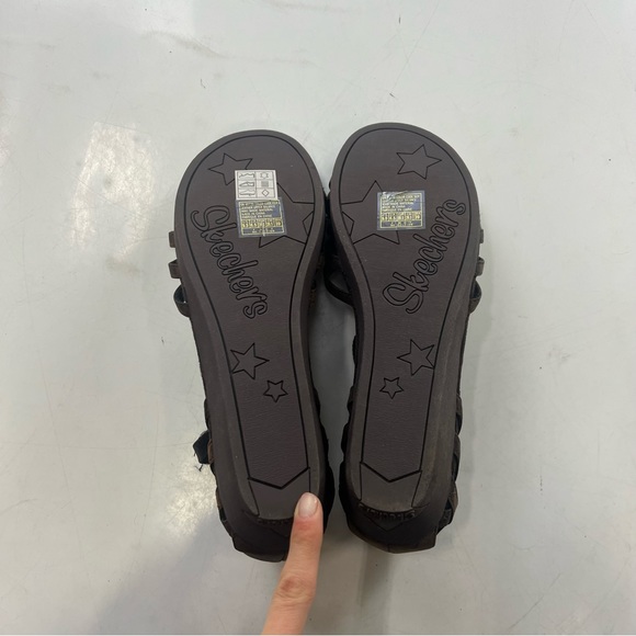 skechers women’s  brown strappy peep toe sandals US9.5 L74-9 - Picture 4 of 5